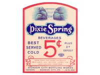 Dixie Spring Vintage Soda Label